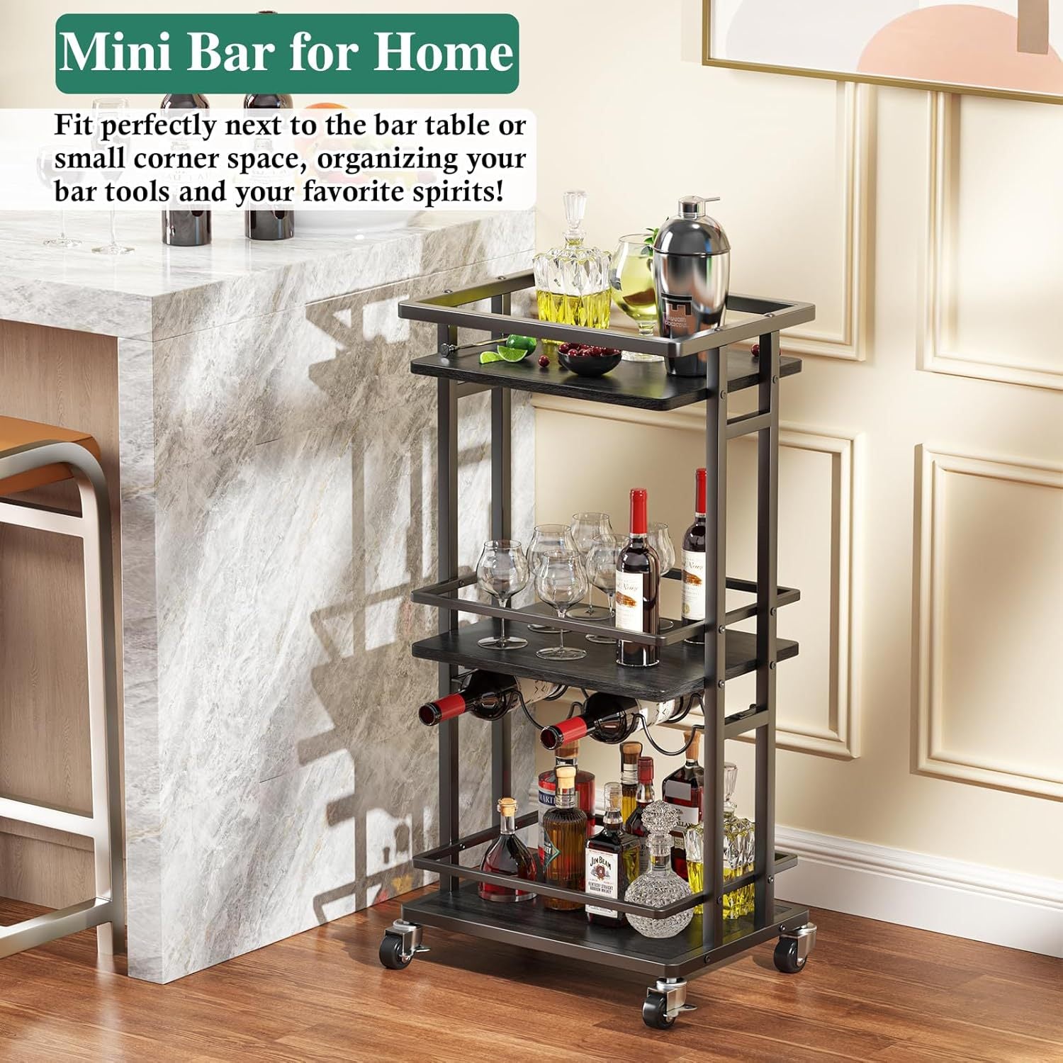 Multilayer Movable Wine Storage Rack