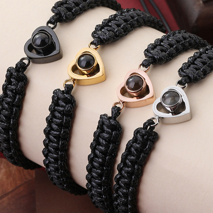 Multilingual Love Projection Bracelet Heart Shape Gift