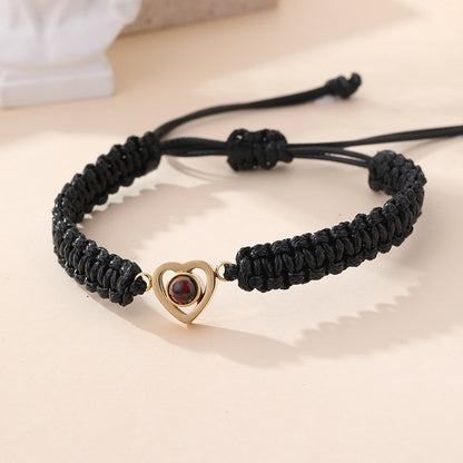 Multilingual Love Projection Bracelet Heart Shape Gift