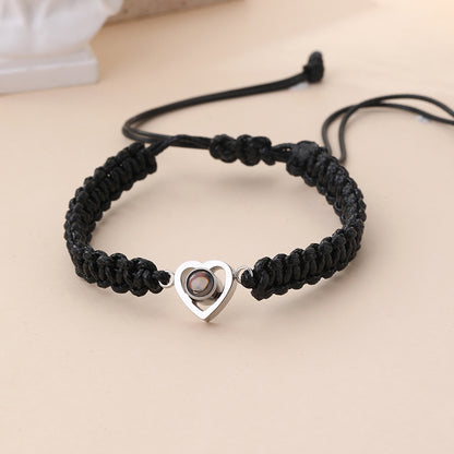 Multilingual Love Projection Bracelet Heart Shape Gift
