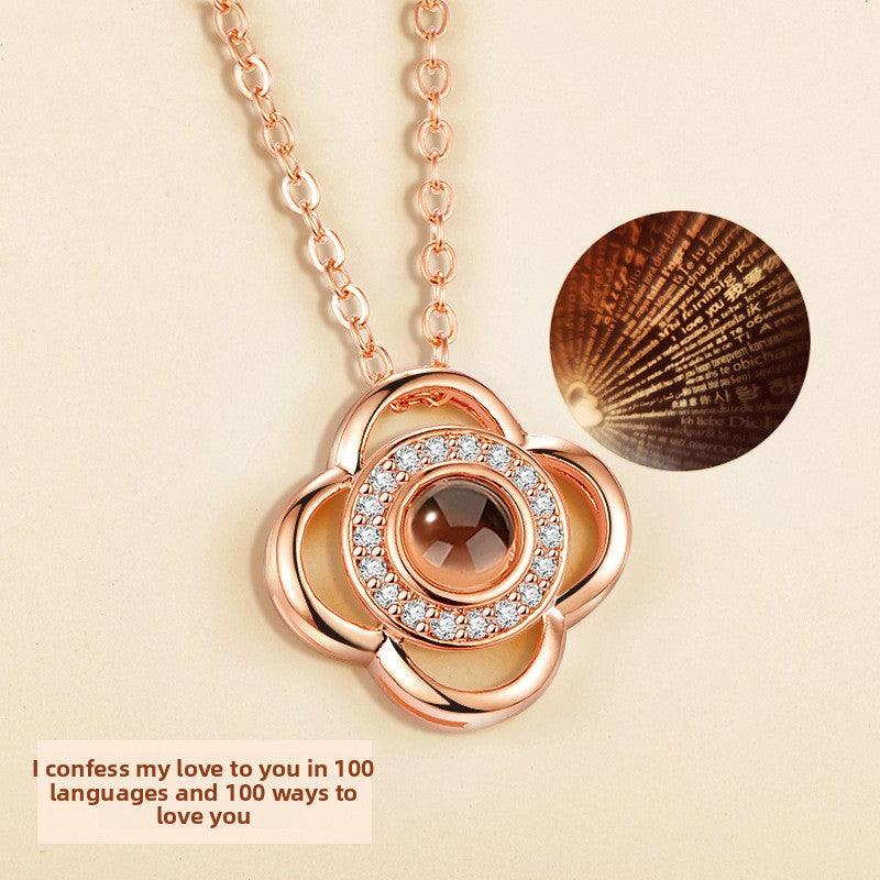 Multilingual Love Projection Necklace