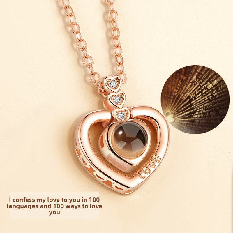 Multilingual Love Projection Necklace