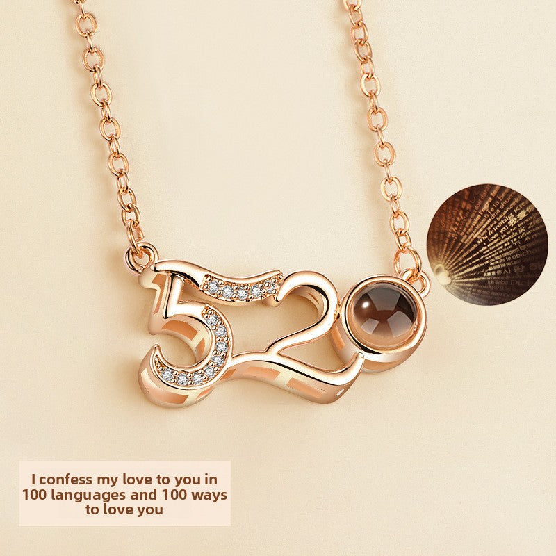 Multilingual Love Projection Necklace