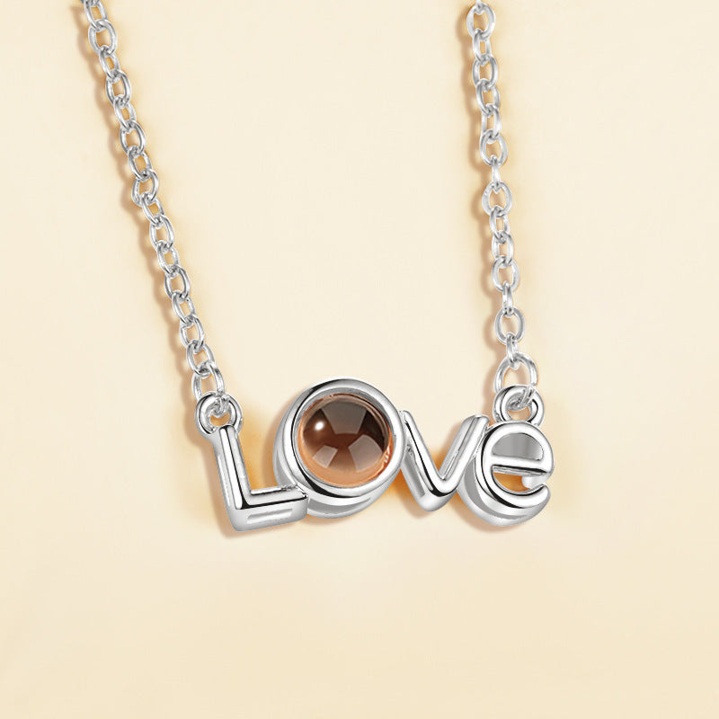 Multilingual Love Projection Necklace