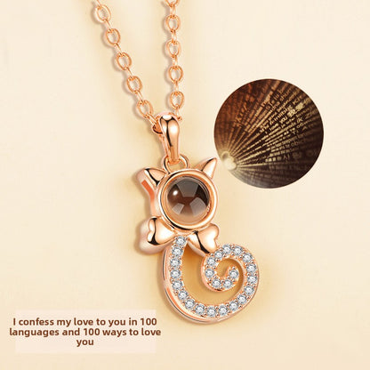 Multilingual Love Projection Necklace