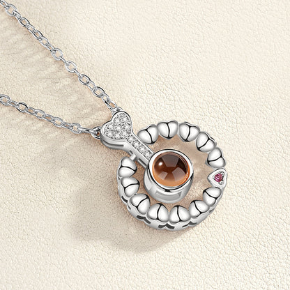 Multilingual Love Projection Necklace