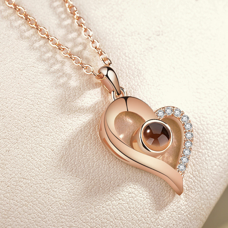 Multilingual Love Projection Necklace