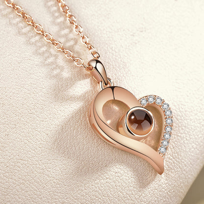 Multilingual Love Projection Necklace
