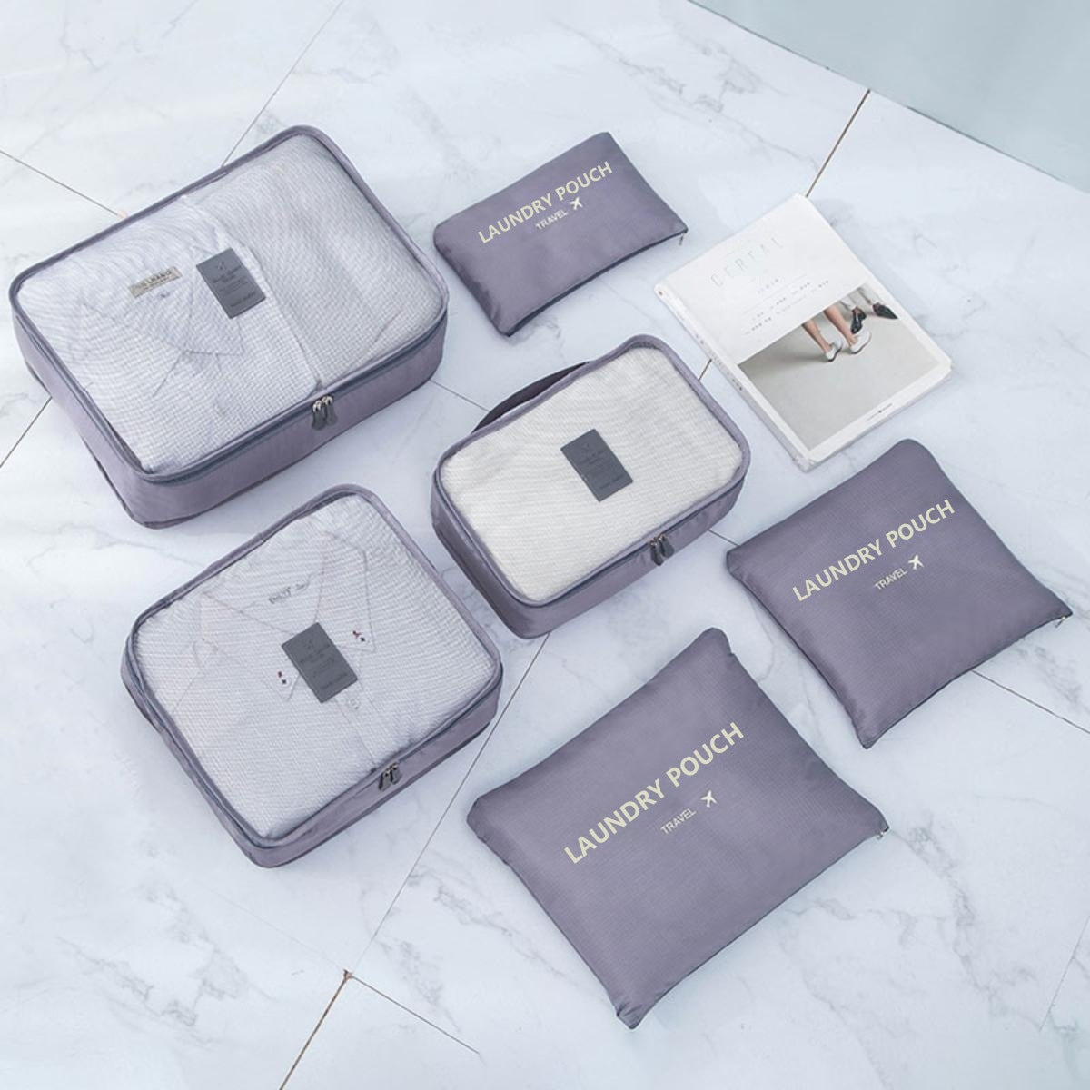 Multipurpose Travel Organizer Set with Compression Bags