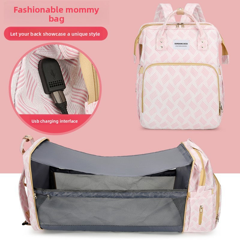 Mummy Bag with Awning USB Charging Multifunctional Backpack