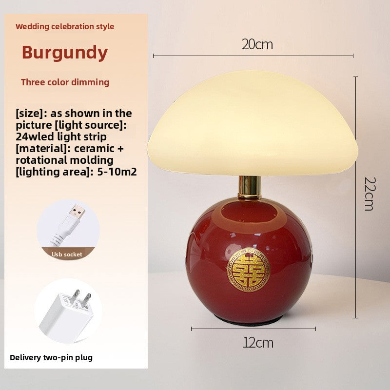 Mushroom Shape LED Table Lamp with Dimming Function