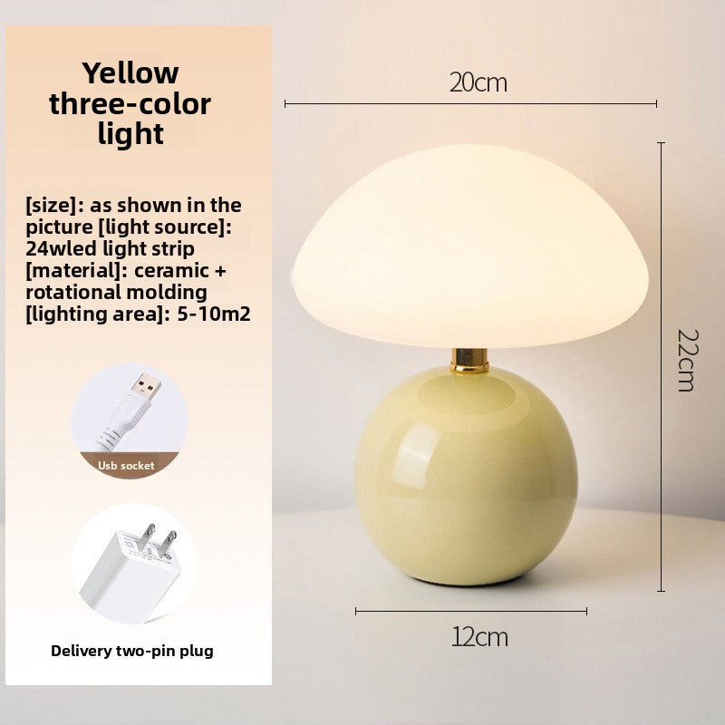 Mushroom-shaped desk lamp