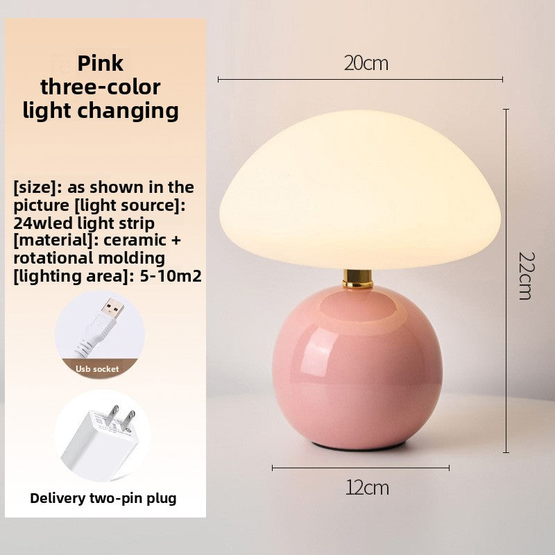 Mushroom-shaped desk lamp