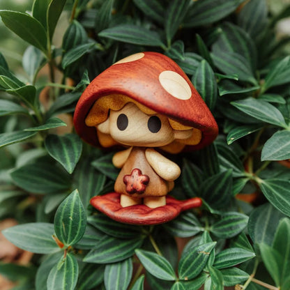 Mushroom solid wood figure