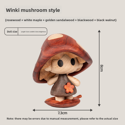 Mushroom solid wood figure