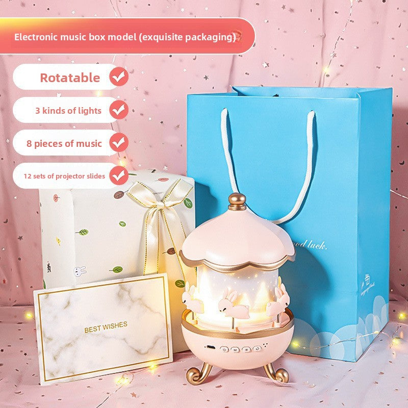 Music box starry sky projector
