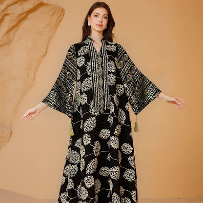 Muslim Mesh Embroidered Evening Dress