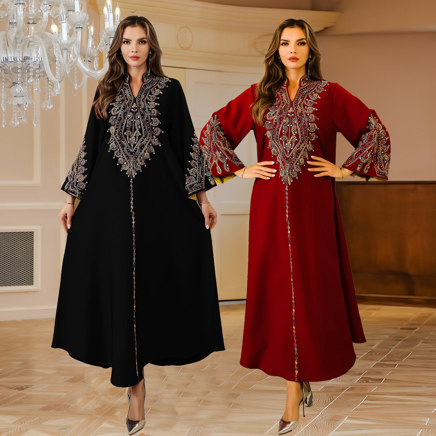 Muslim Women's Embroidered Abaya Dress