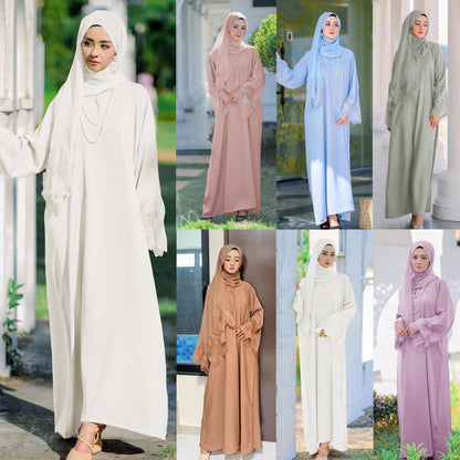 Muslim Women's Long Robe with Headscarf