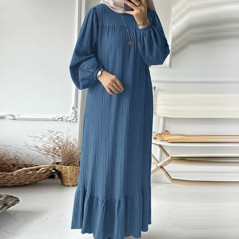 Muslim Women's Long Sleeve Retro Dress
