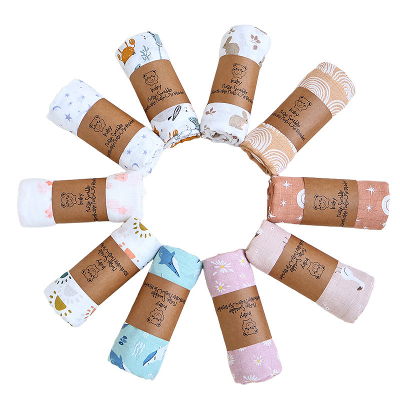 Muslin Bamboo Cotton Swaddle Blanket Newborn Wrap