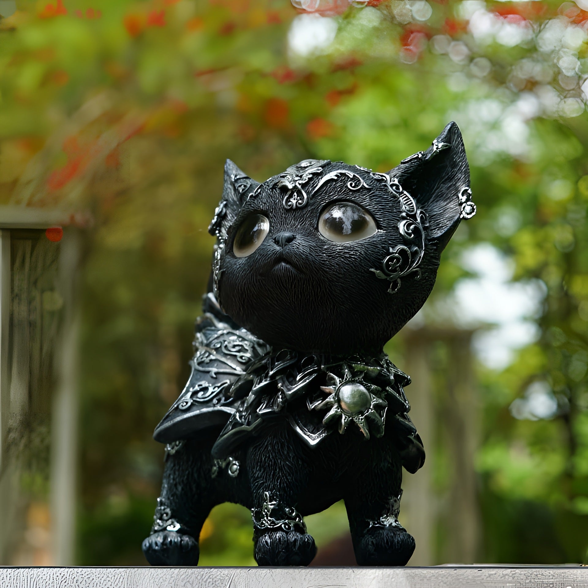 Mysterious Black Cat Resin Ornament