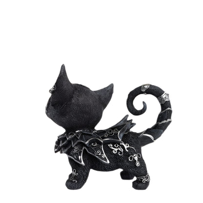 Mysterious Black Cat Resin Ornament