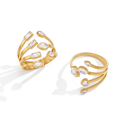 n Multi-Layered Split Ring Titanium Steel