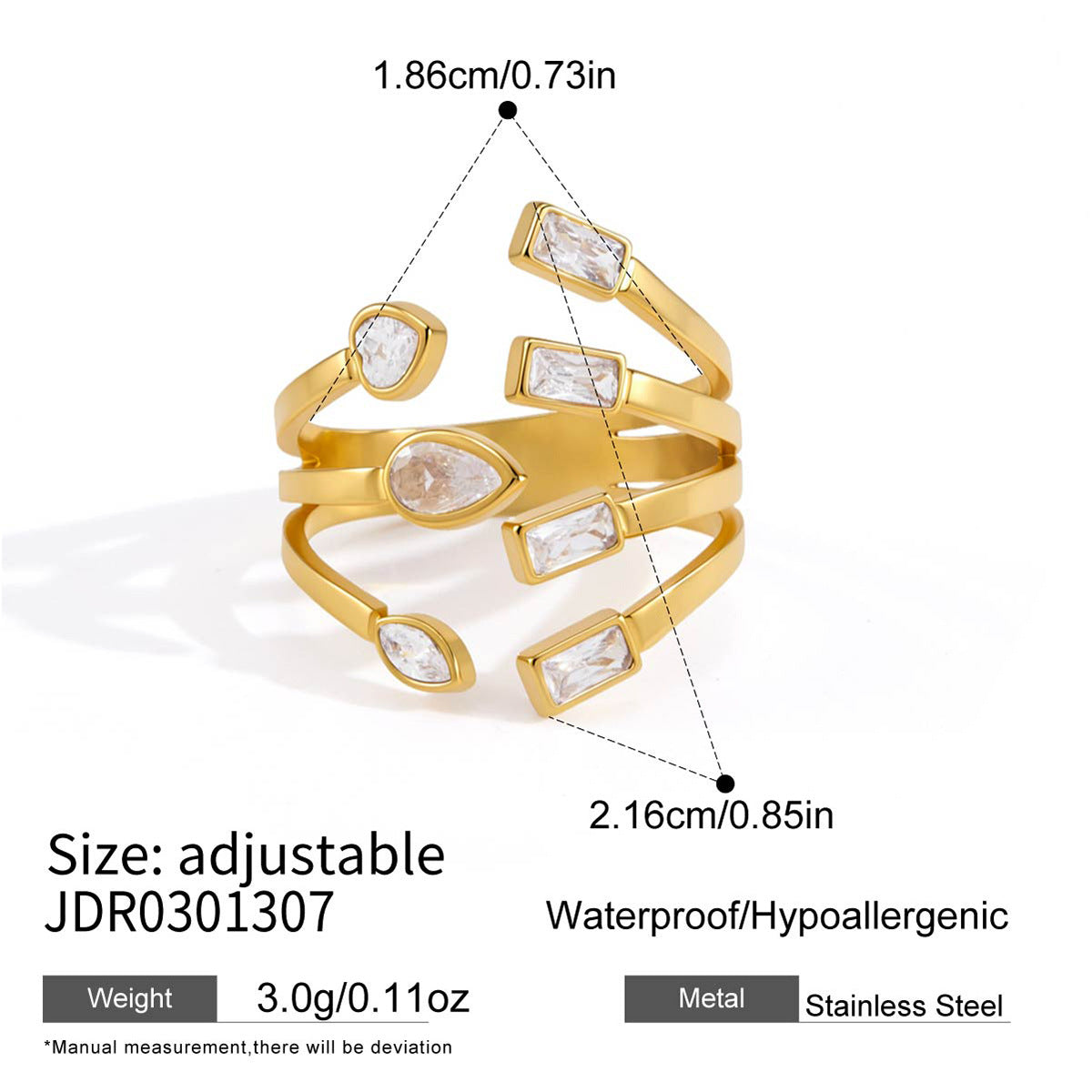n Multi-Layered Split Ring Titanium Steel