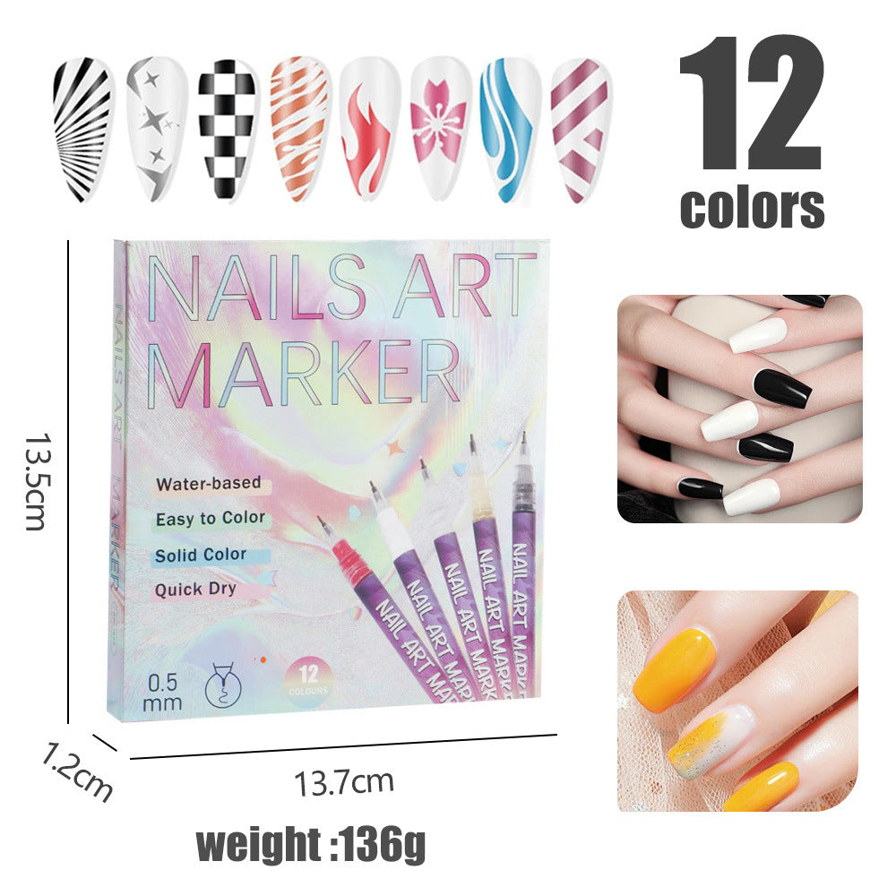 Nail art painting and graffiti pen
