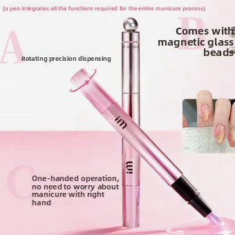 Nail art pen - 7-in-1 cat-eye nail polish glue for constructing nail polish base and top coat