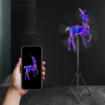 Naked-Eye 3D Holographic Fan Projector with Smart Control