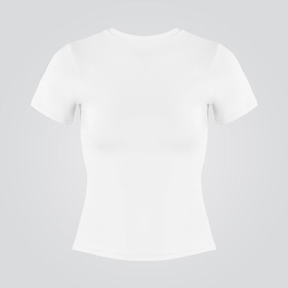Naked Feeling High-Elastic Right Shoulder Short-Sleeved T-Shirt