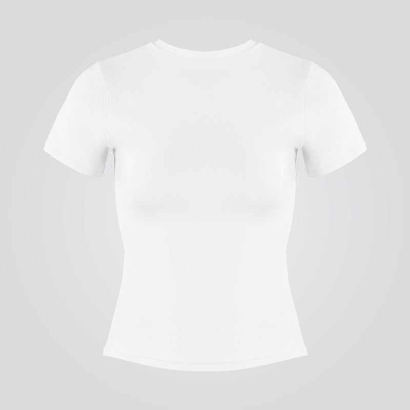 Naked Feeling High-Elastic Right Shoulder Short-Sleeved T-Shirt