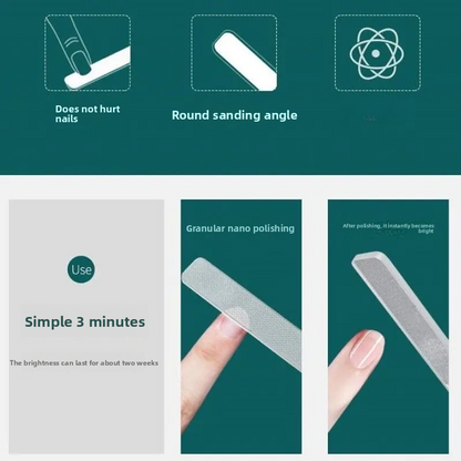 Nano-glass nail file for nail shaping