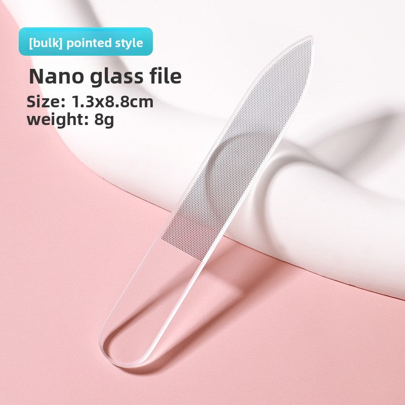 Nano-glass nail file for nail shaping