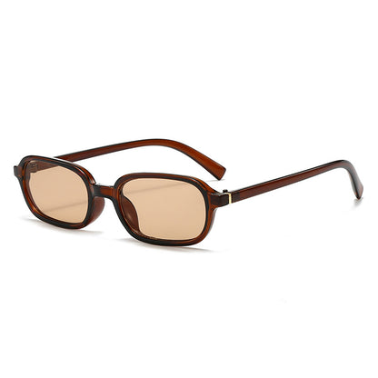 Narrow Black Frame Small Square Sunglasses