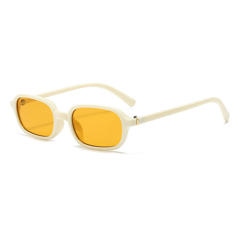 Narrow Black Frame Small Square Sunglasses