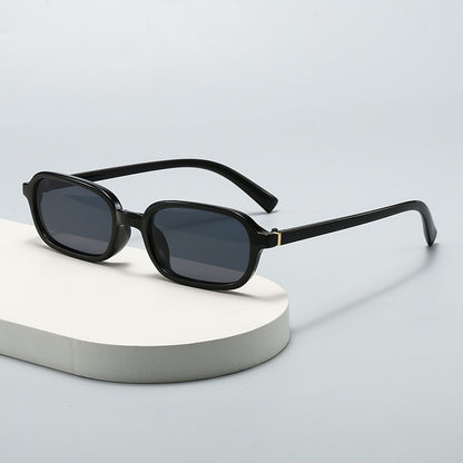 Narrow Black Frame Small Square Sunglasses