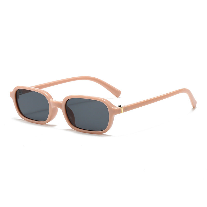 Narrow Black Frame Small Square Sunglasses