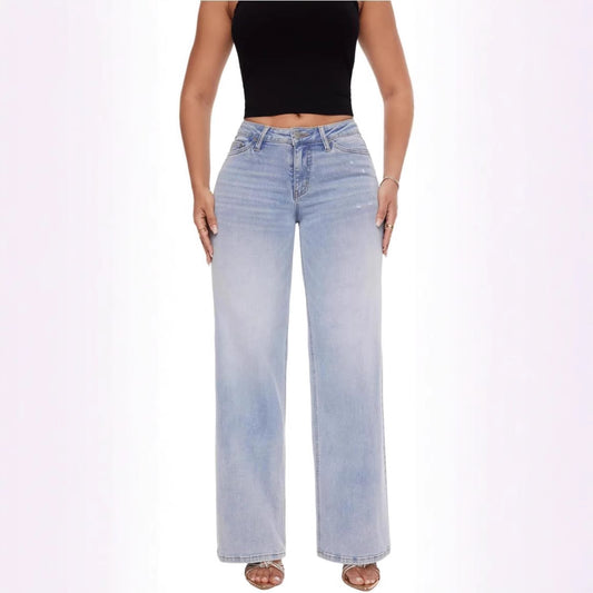 Narrow Wide-leg Staggered Pants