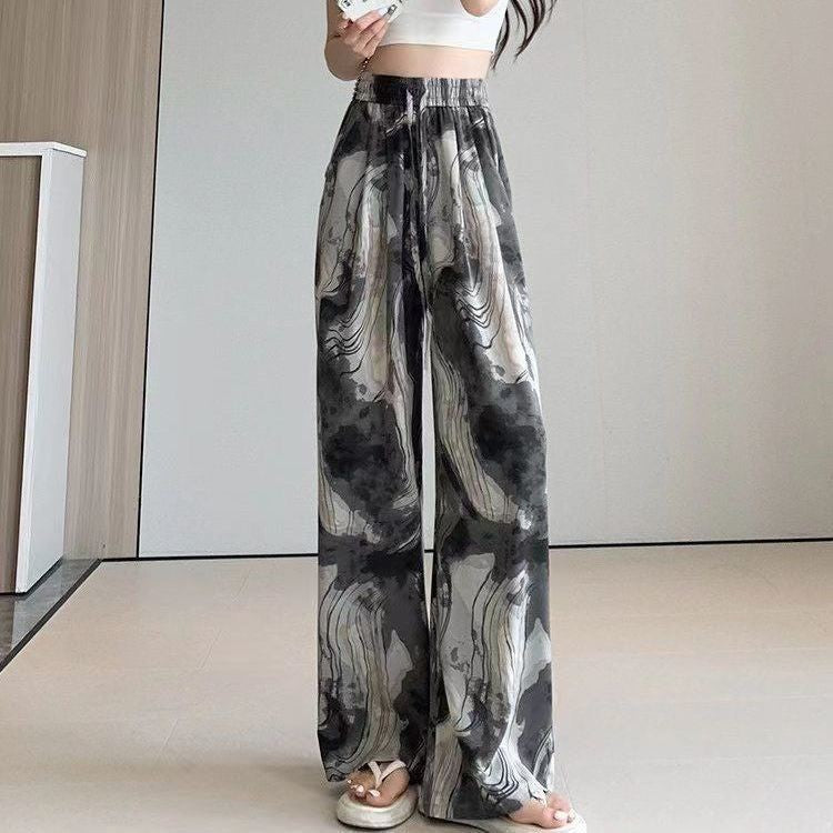 National Style Jacquard Wide Leg Pants