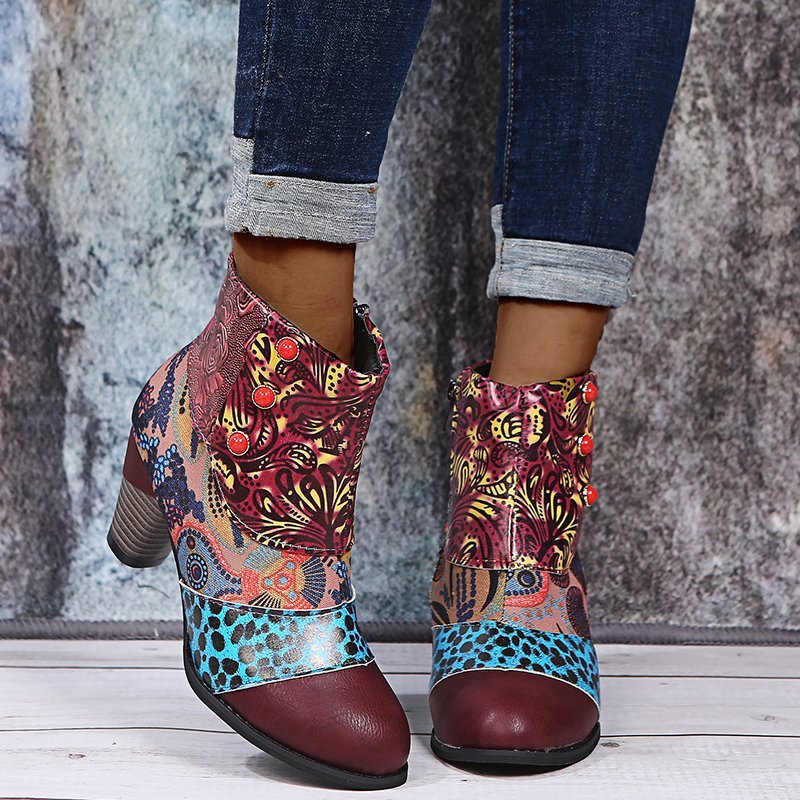 National Style Patchwork Martin Boots