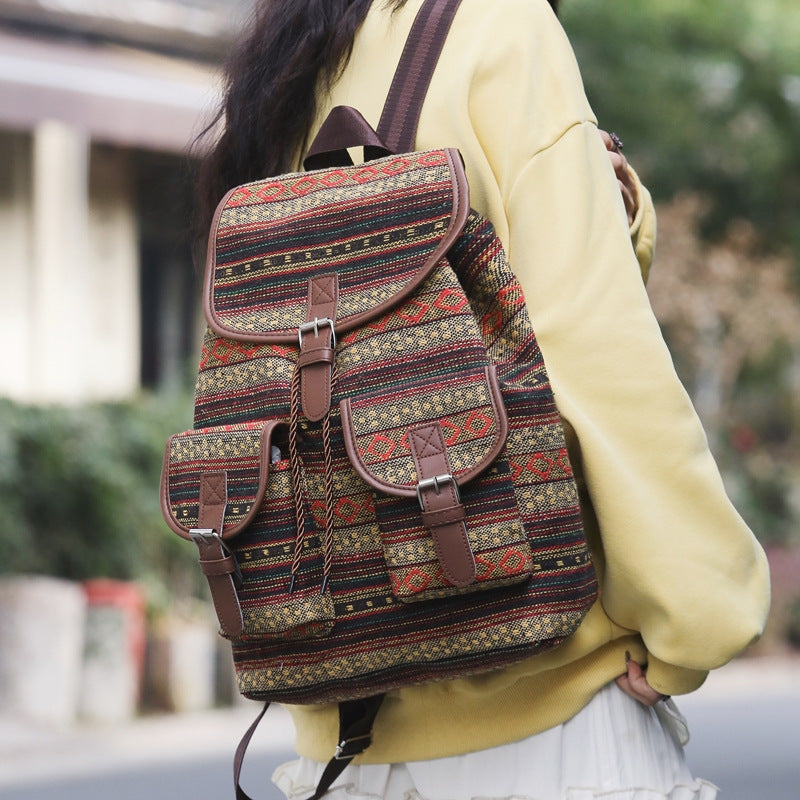 National style patterned backpack