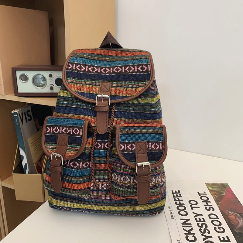 National style patterned backpack