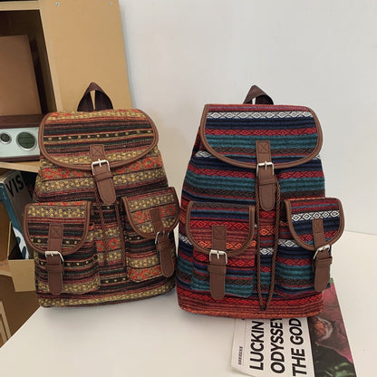National style patterned backpack