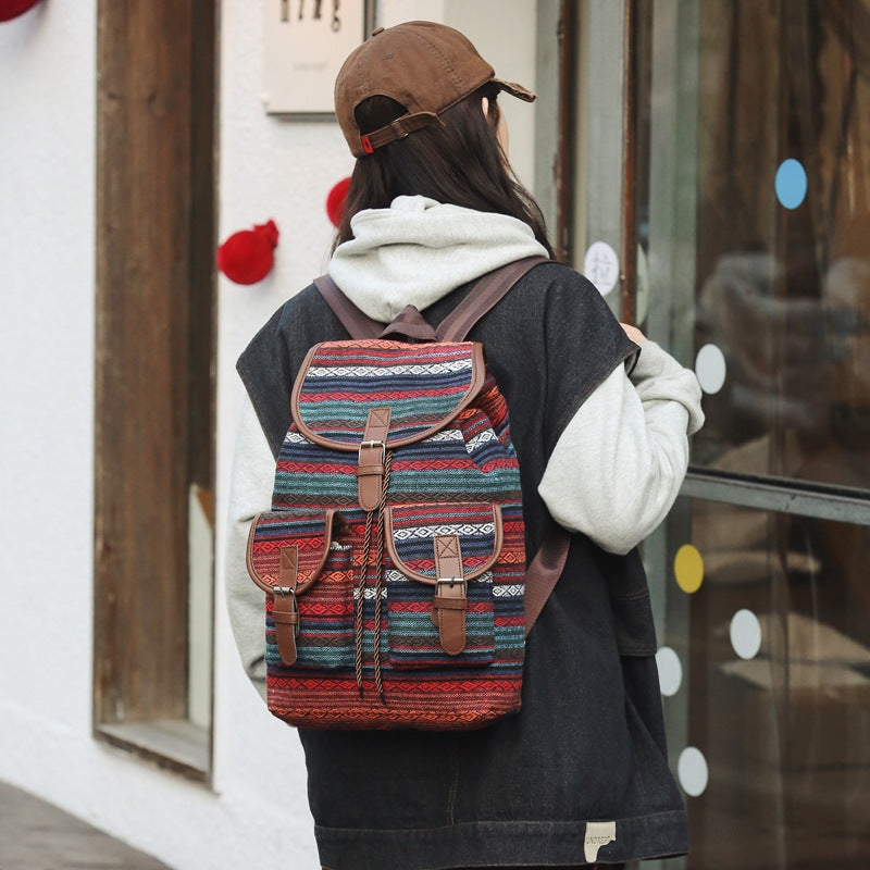 National style patterned backpack