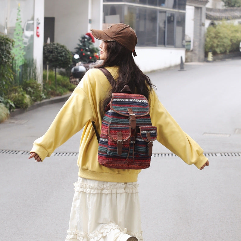 National style patterned backpack