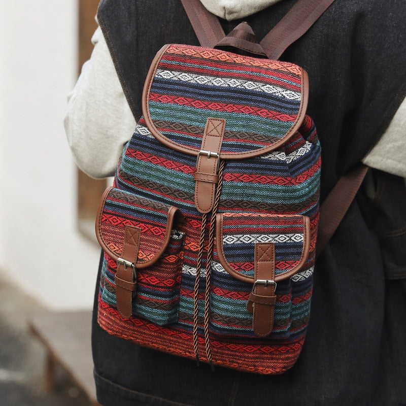 National style patterned backpack