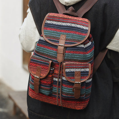 National style patterned backpack